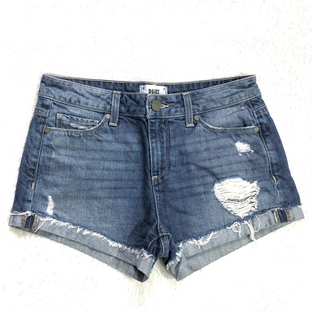 Paige Jimmy Jimmy Izza Destructed Denim Shorts